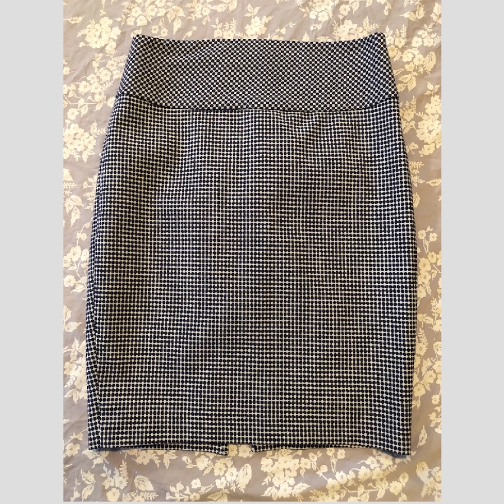 Blue Checkered Pencil Skirt || Express